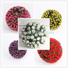 Yiwu beautiful real touch plastic rose flower ball for wedding decoration